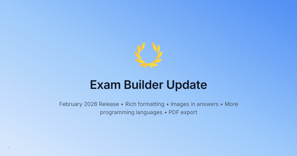 Image for Improvements to Exam Builder